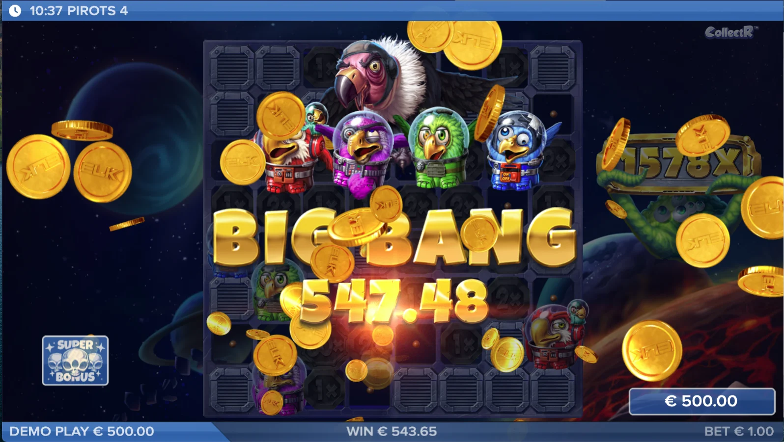Pirots4 Big Bang Win-modus.