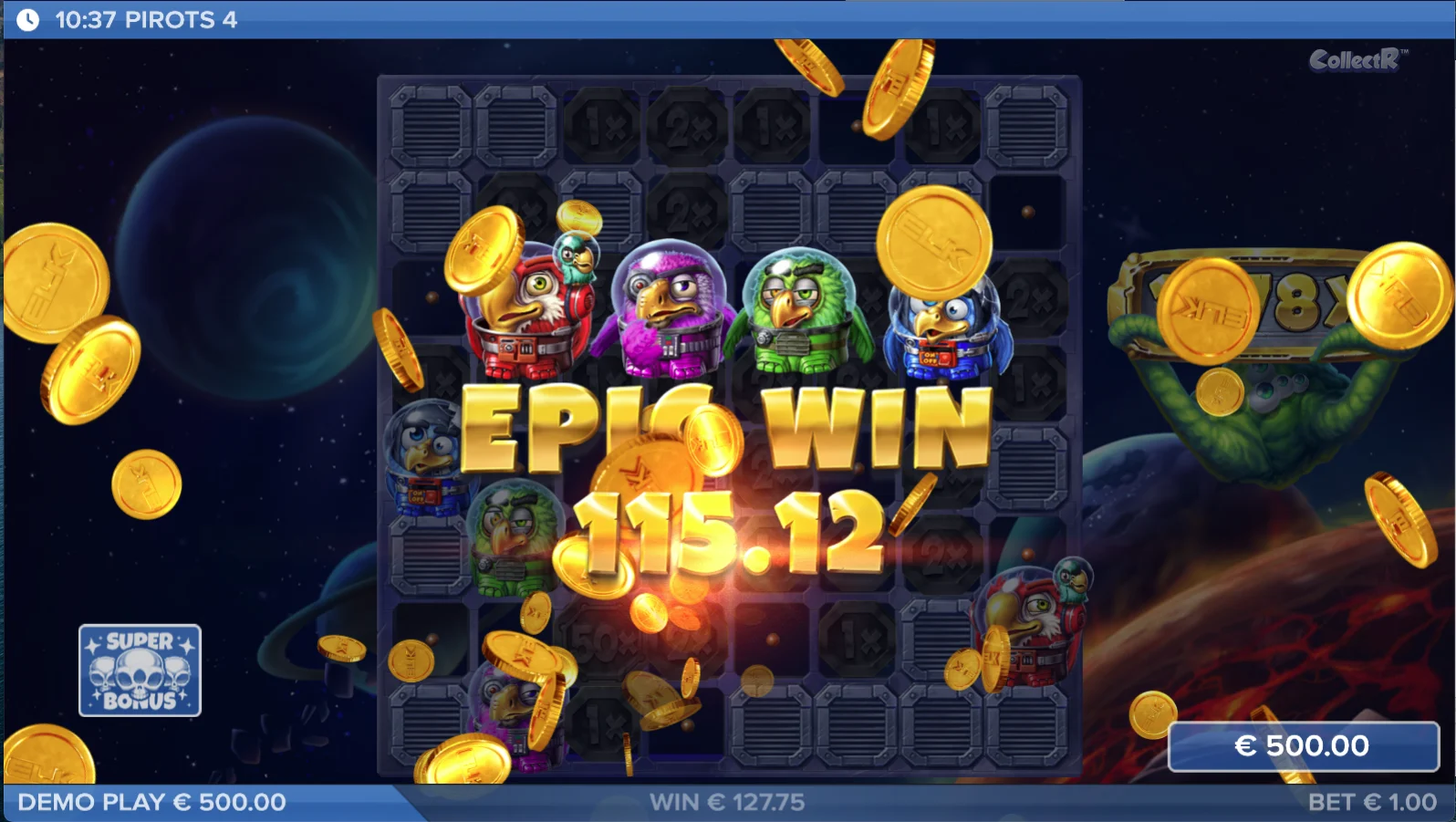Pirots 4 Epic Win modus.