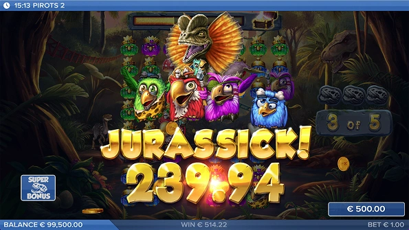 Pirots 2 Jurassick Win-modus.