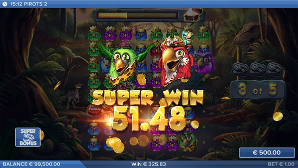 Pirots 2 Super Win-modus.