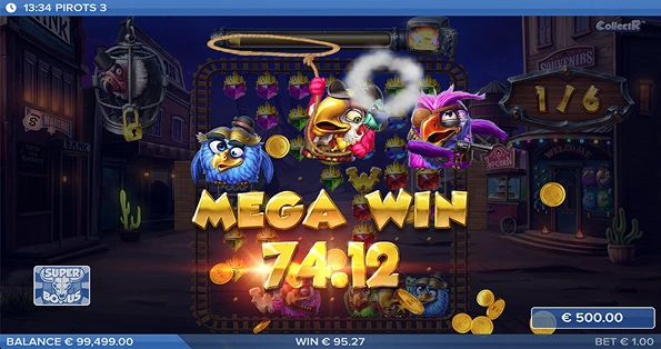 Pirots 3 Mega Win-modus.