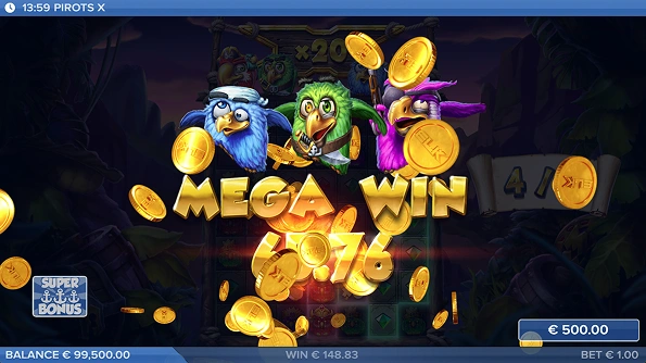Pirots X Mega win-modus.
